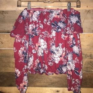 Burgundy Floral Top